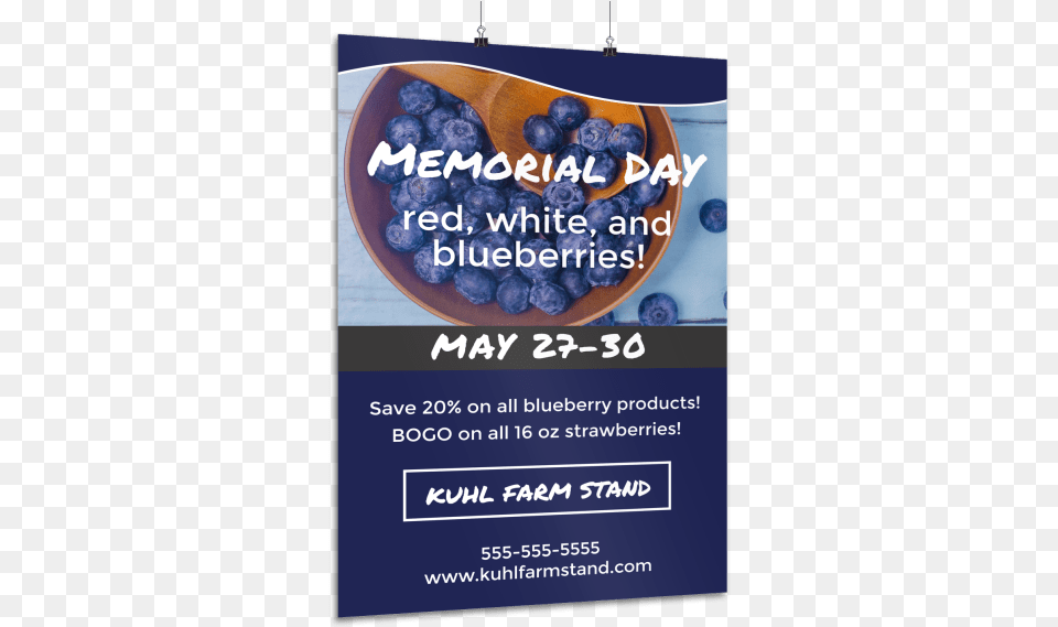 Memorial Day Blueberry Poster Template Preview Banner, Advertisement, Berry, Food, Fruit Png