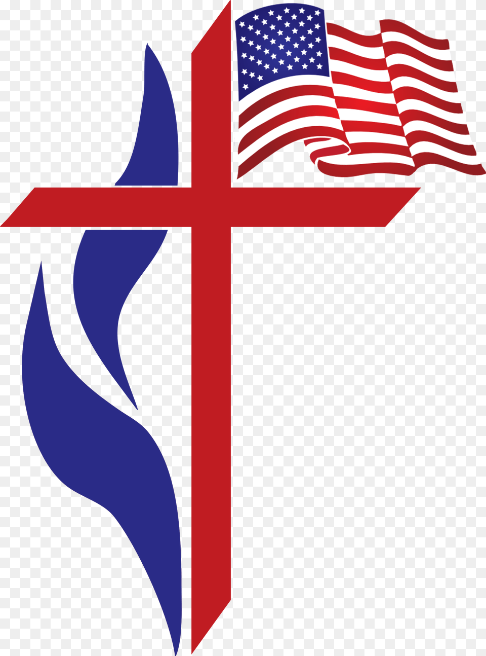 Memorial Day Flag Clipart, Cross, Symbol, American Flag Free Png
