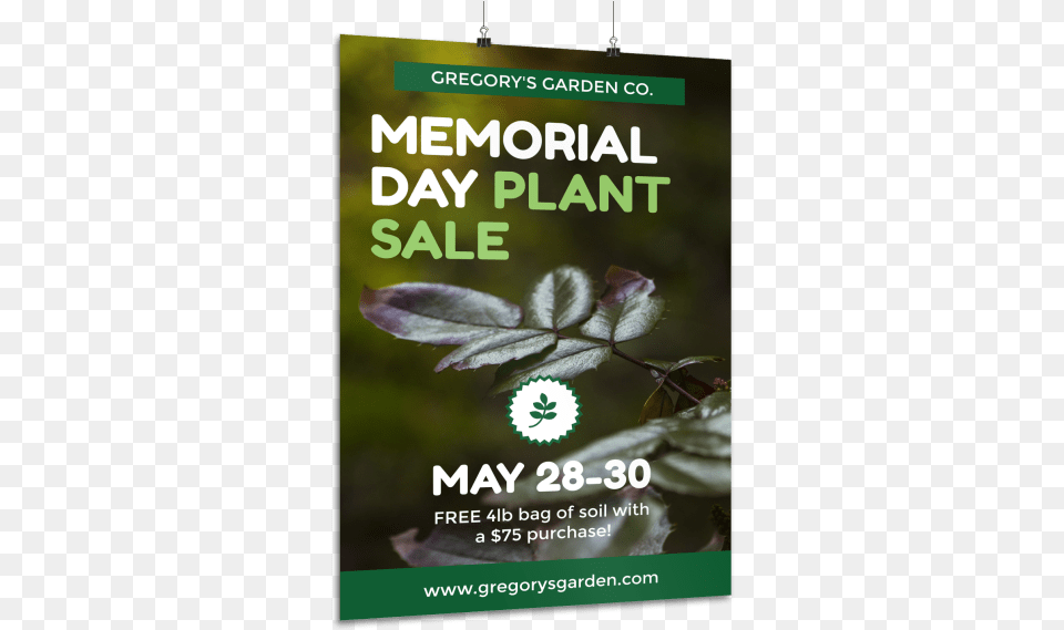 Memorial Day Plant Sale Poster Template Preview Banner, Advertisement, Book, Herbal, Herbs Free Png Download