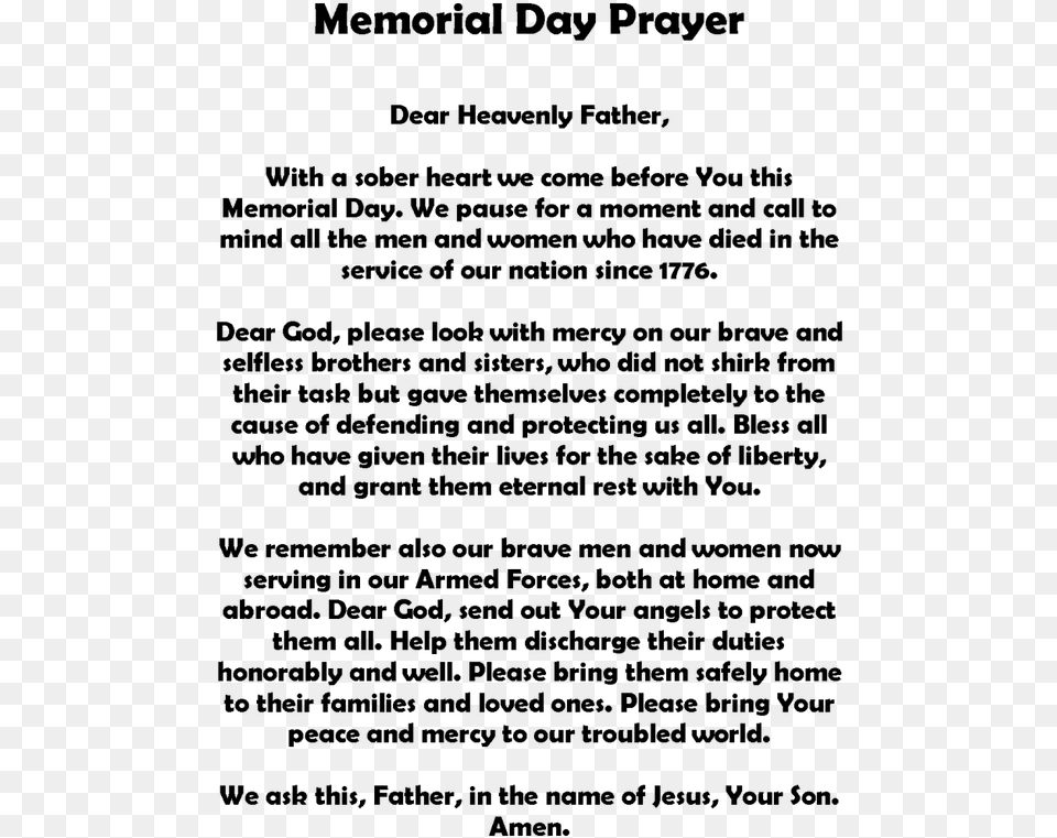 Memorial Day Prayers Poems, Gray Png Image