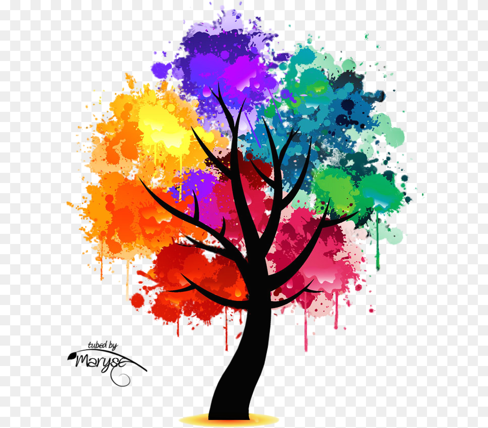 Memories Clipart Colorful Tree Tree Of Life Color, Art, Graphics, Modern Art, Painting Png