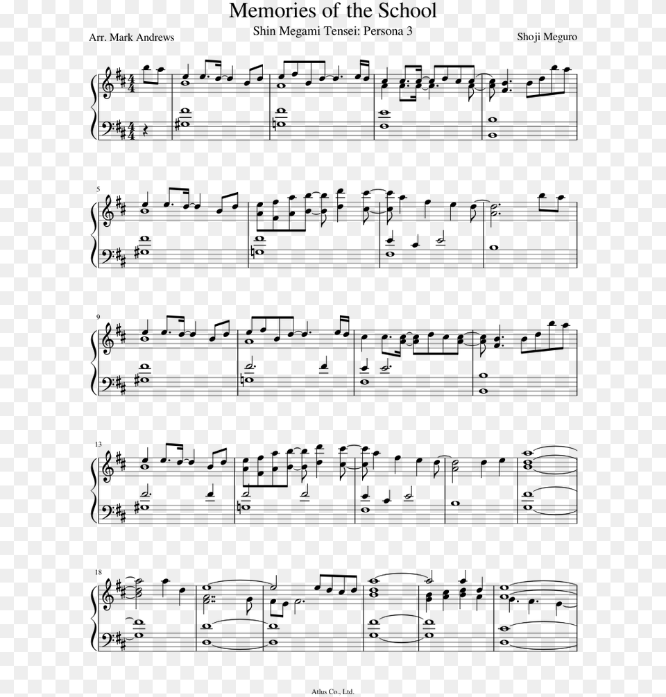 Memories Of The School Sheet Music, Gray Free Transparent Png