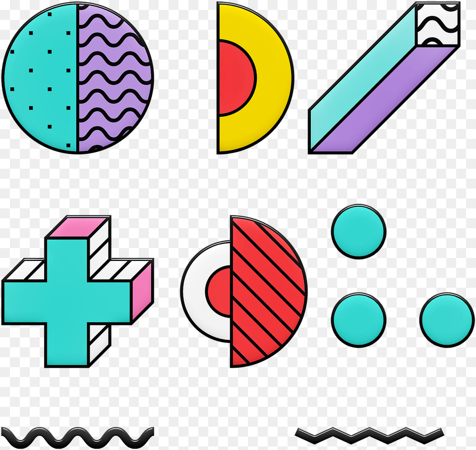 Memphis Shapes 80 S Design Eighties I Love The 80 80s Shapes, Art, Graphics, Symbol Png