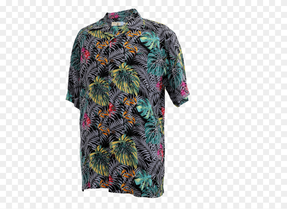 Men Aloha Shirt Cruise Luau Hawaiian Party Vintage Tropical Black Ananas, Beachwear, Clothing, Sleeve, Pattern Free Png Download