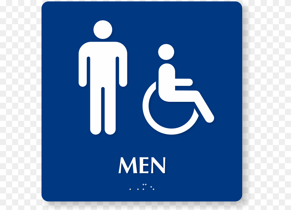 Men And Handicap Pictogram Braille Restroom Sign All Gender Washroom Sign, Symbol, Road Sign Png Image