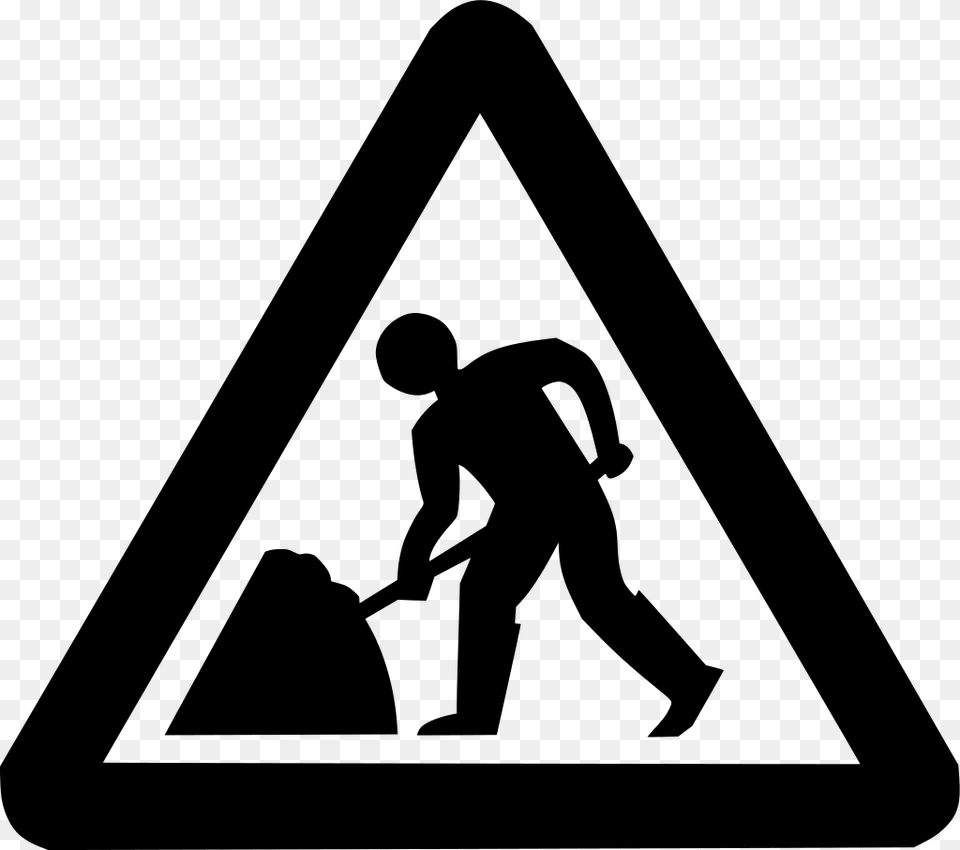 Men At Work Sign, Gray Free Png