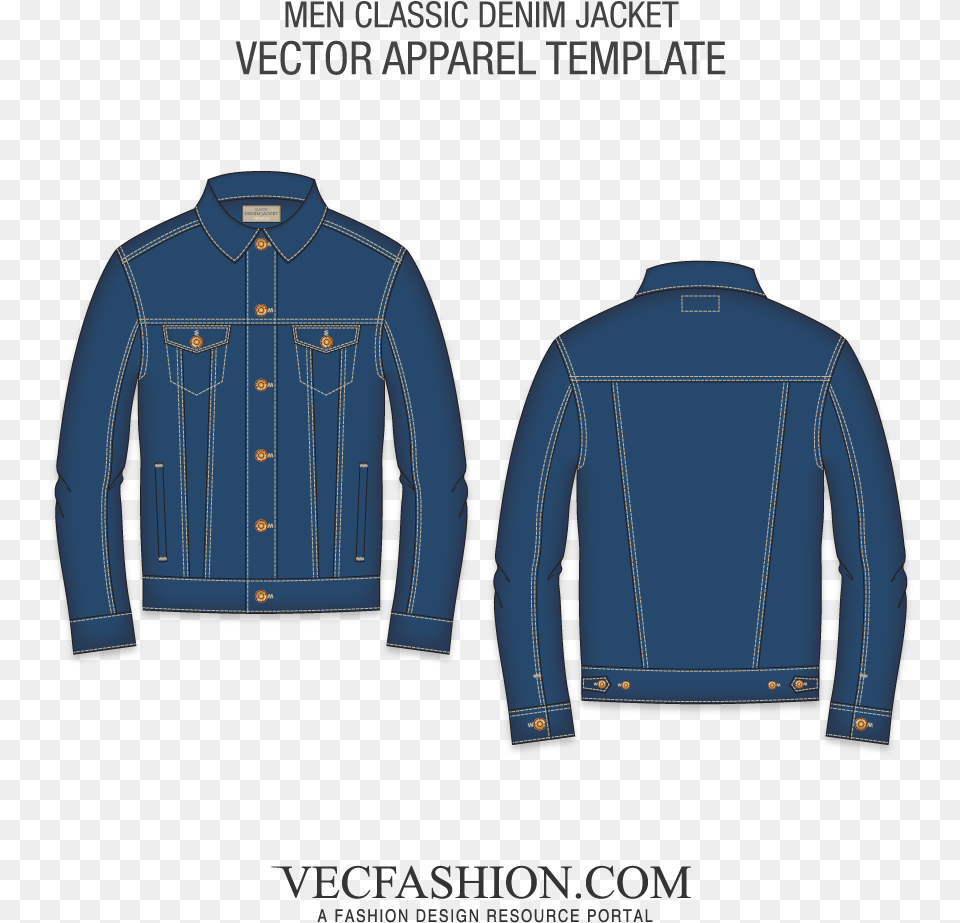 Men Classic Denim Jacket Templateclass Lazyload Denim Jacket Design Template, Clothing, Coat, Long Sleeve, Sleeve Free Transparent Png