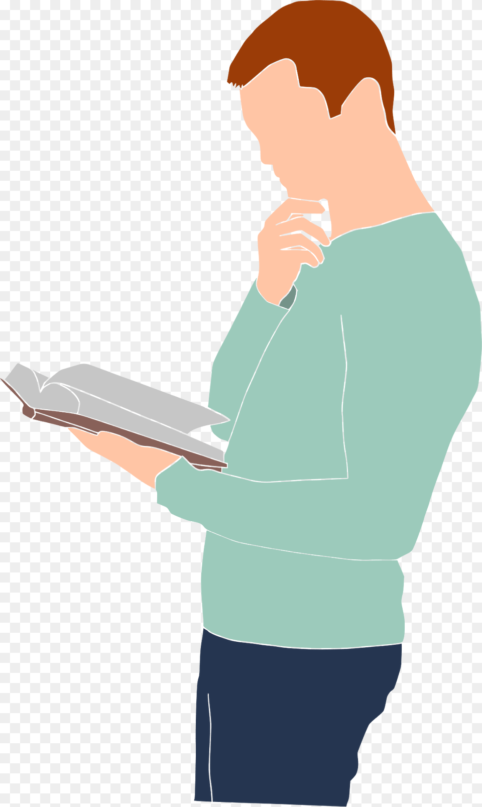 Men Clipart, Person, Reading Png Image