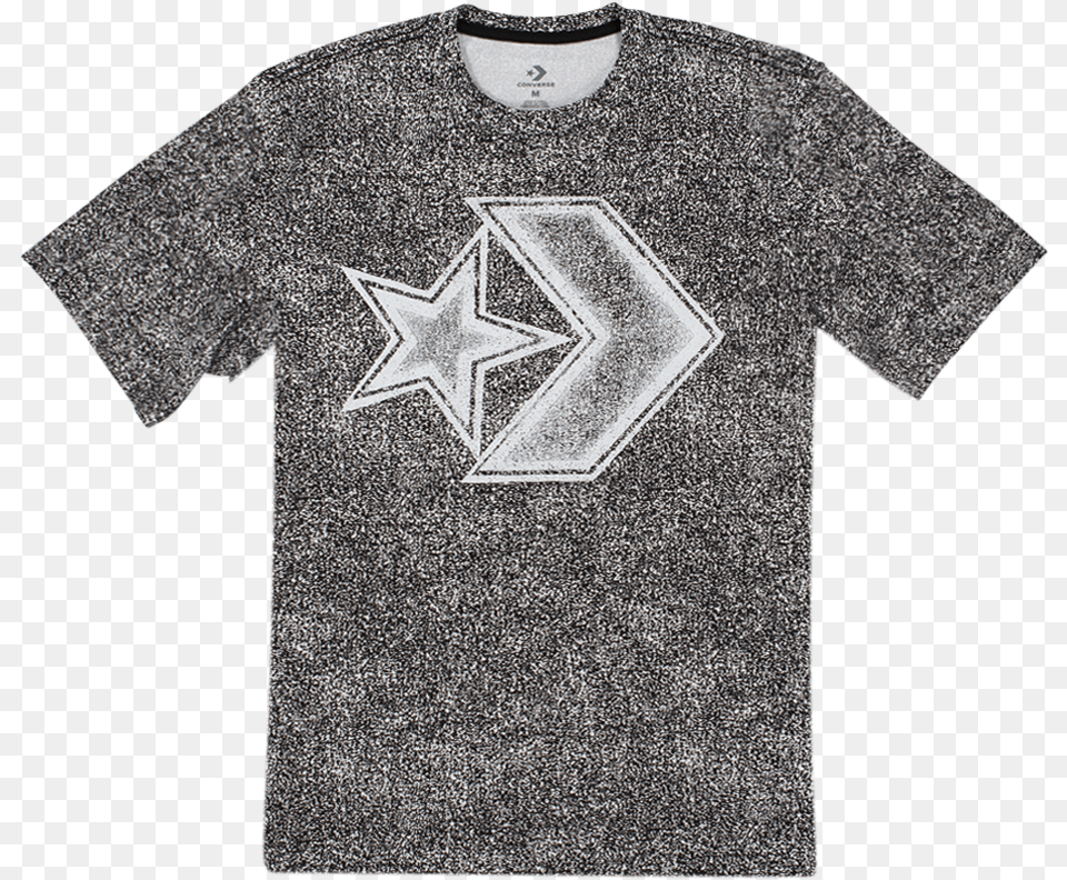 Men Converse Distressed Star Chevron T Shirt Black Star, Clothing, T-shirt, Symbol Free Png