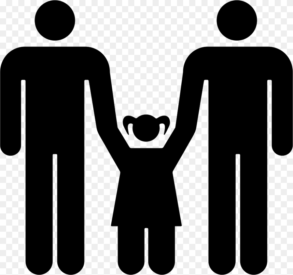 Men Couple With A Daughter Comments Illustration, Body Part, Hand, Person, Stencil Free Png