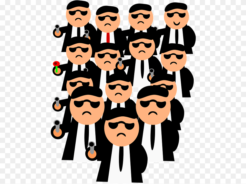 Men Gangster Robbery Vector Graphic On Pixabay Gang Of People Cartoon, Face, Head, Person, Baby Free Png Download