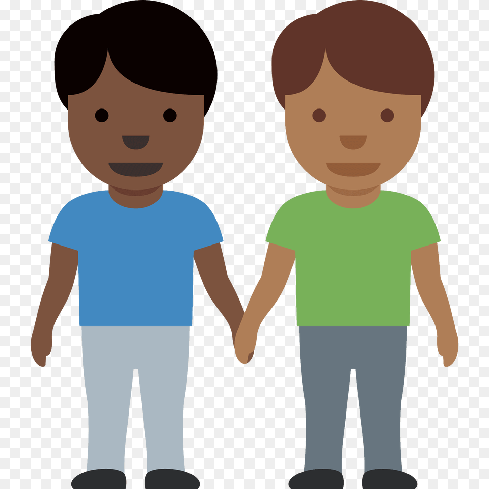 Men Holding Hands Emoji Clipart, Clothing, Pants, T-shirt, Person Png Image
