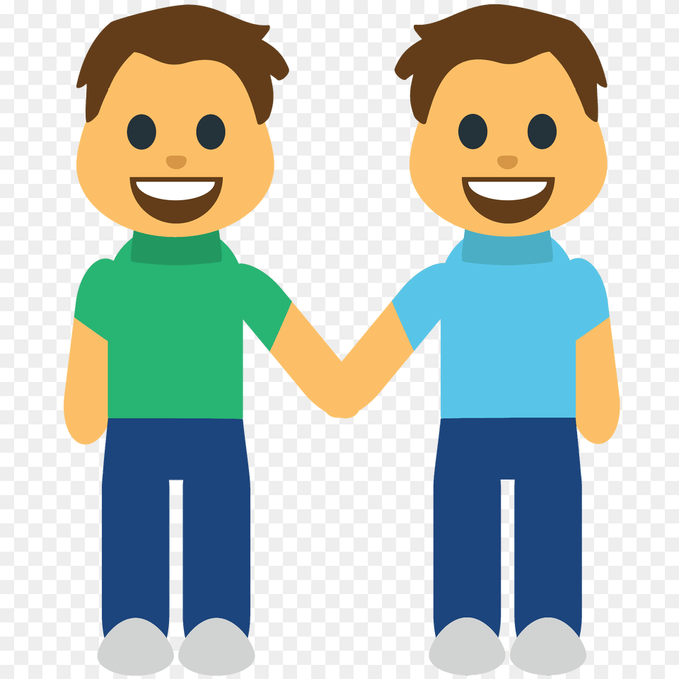 Men Holding Hands Emoji Clipart, Clothing, Pants, Head, Face Free Png
