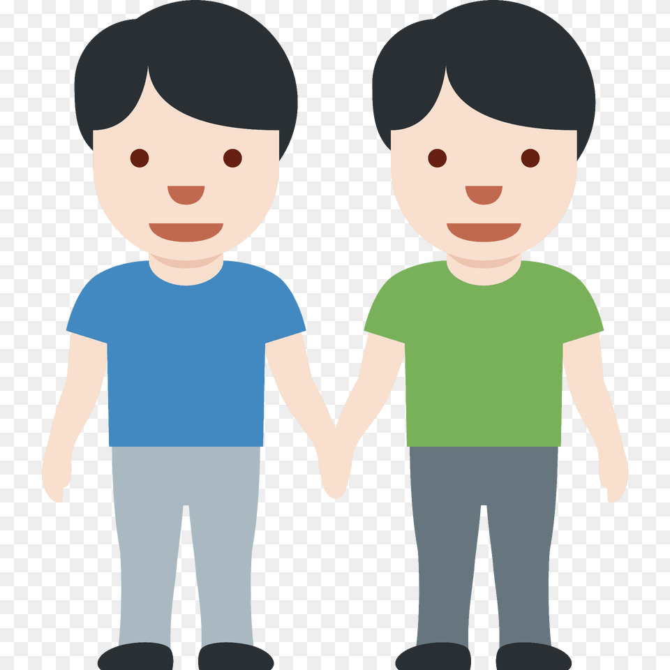 Men Holding Hands Emoji Clipart, T-shirt, Clothing, Pants, Person Free Png Download