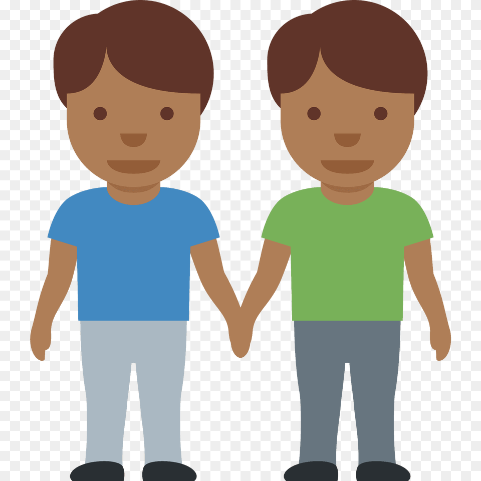 Men Holding Hands Emoji Clipart, Clothing, Pants, T-shirt, Person Png Image