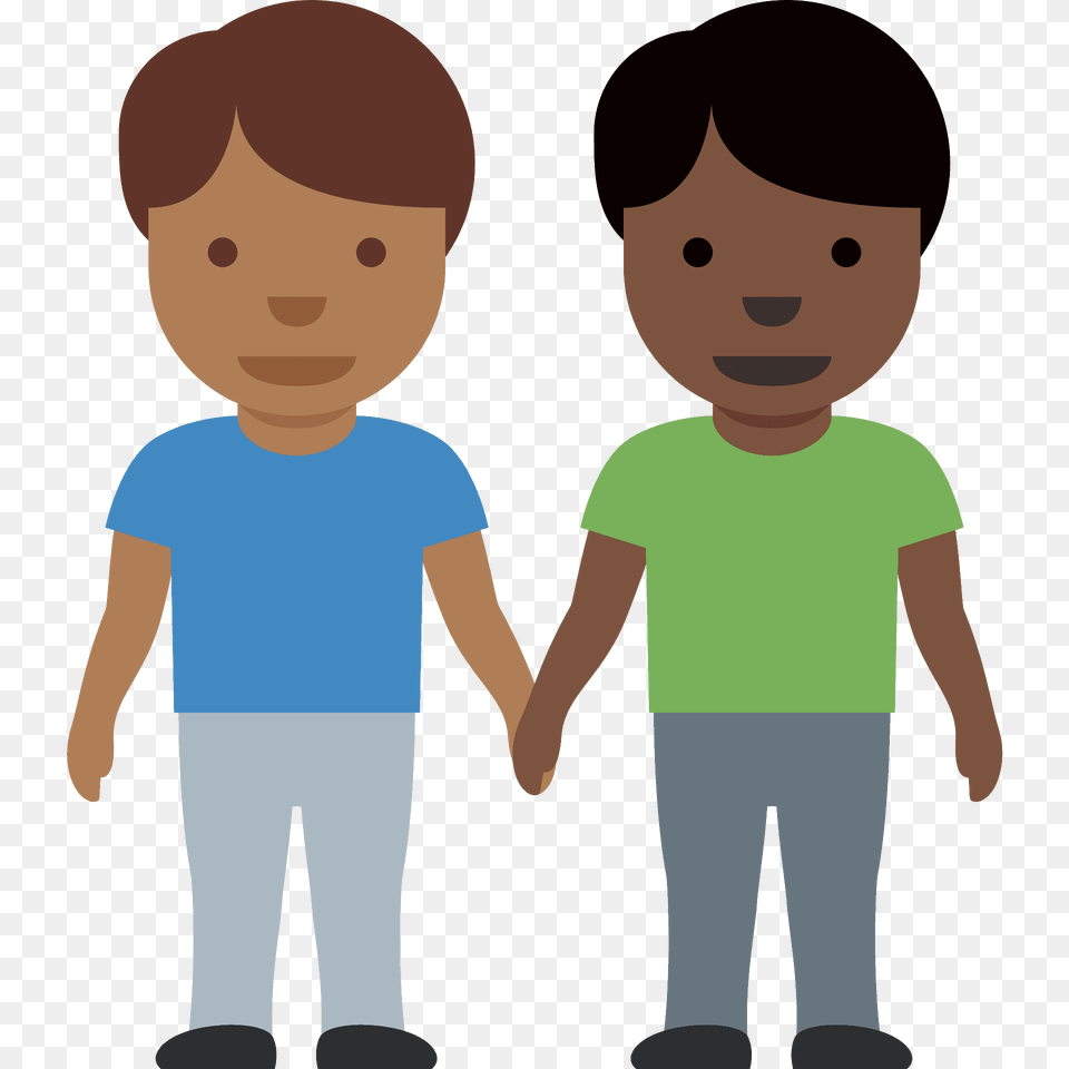 Men Holding Hands Emoji Clipart, Clothing, T-shirt, Pants, Person Png Image