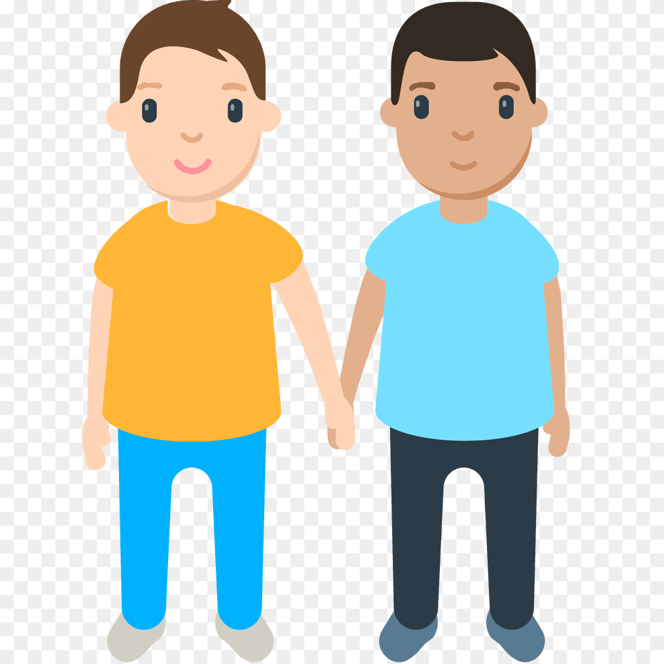Men Holding Hands Emoji Clipart, T-shirt, Clothing, Pants, Person Png Image