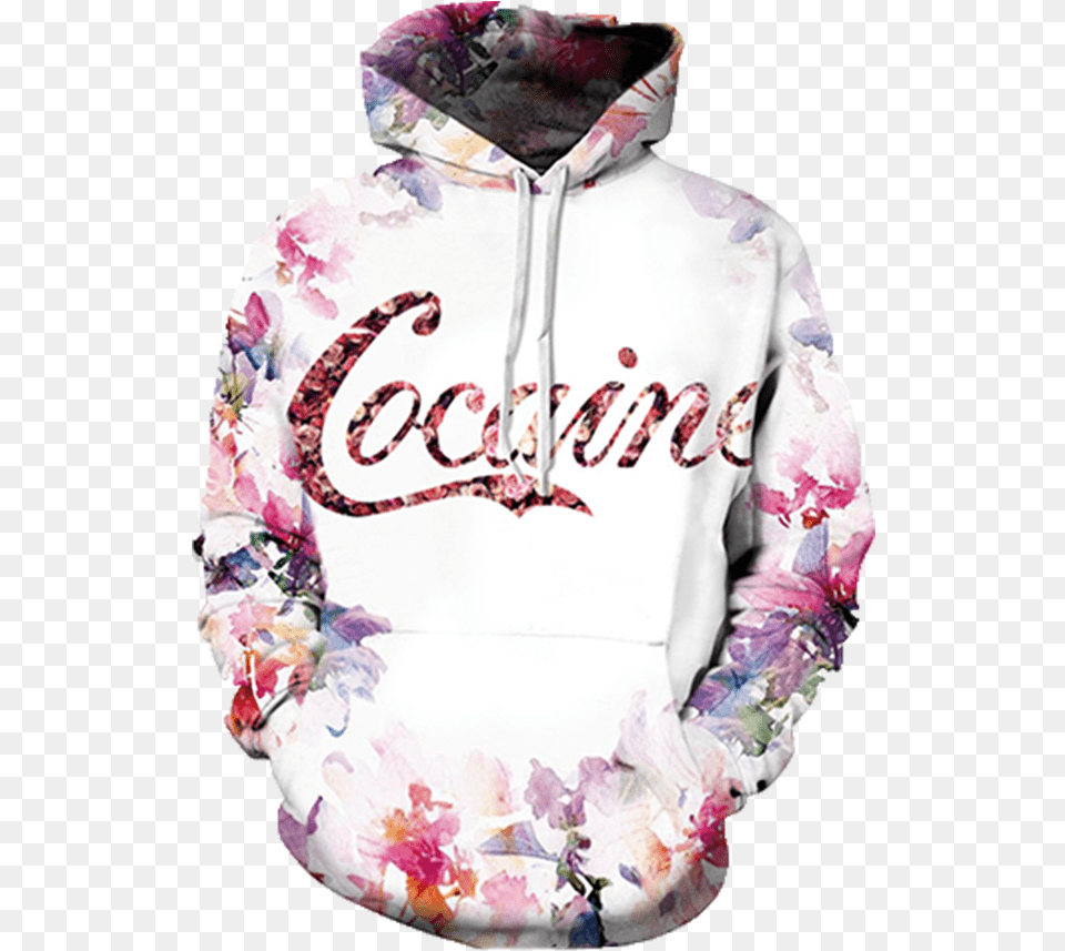 Men Hoodie White Flower, Sweatshirt, Sweater, Knitwear, Clothing Free Transparent Png