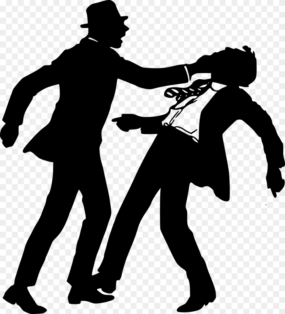 Men In Suits Punch People Fighting Transparent Background, Gray Png Image