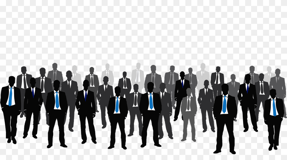 Men In Suits Silhouette, Person, People, Crowd, Suit Free Png