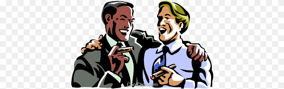 Men Laughing While Smoking A Cigar Royalty Vector Clip Two Friends Laughing, Adult, Male, Man, Person Free Transparent Png
