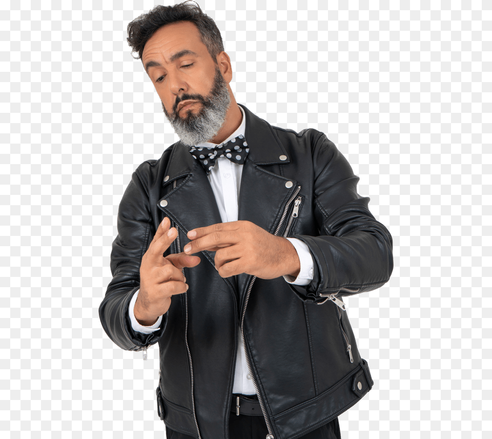Men Leather Jacket, Clothing, Coat, Adult, Person Free Png Download
