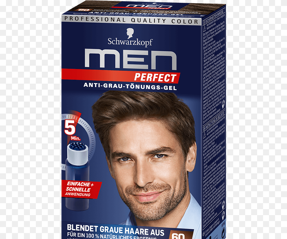 Men Perfect Anti Grau Tnungs Gel Schwarzkopf Hair Color Men, Adult, Advertisement, Male, Man Free Transparent Png