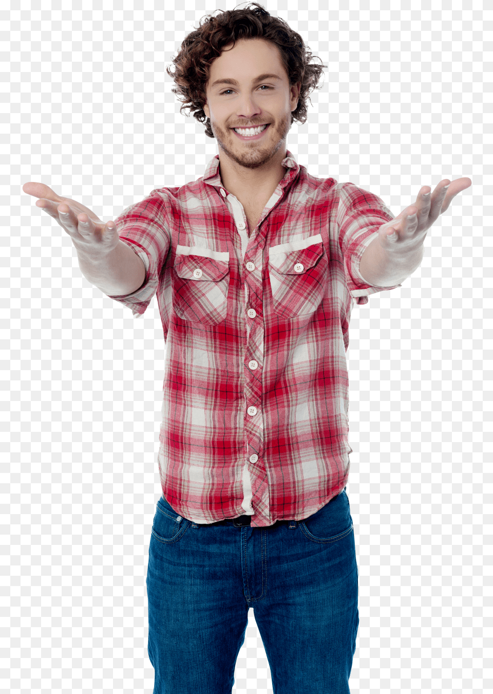 Men Pointing Front Image Happy Man, Pants, Clothing, Shirt, Jeans Png