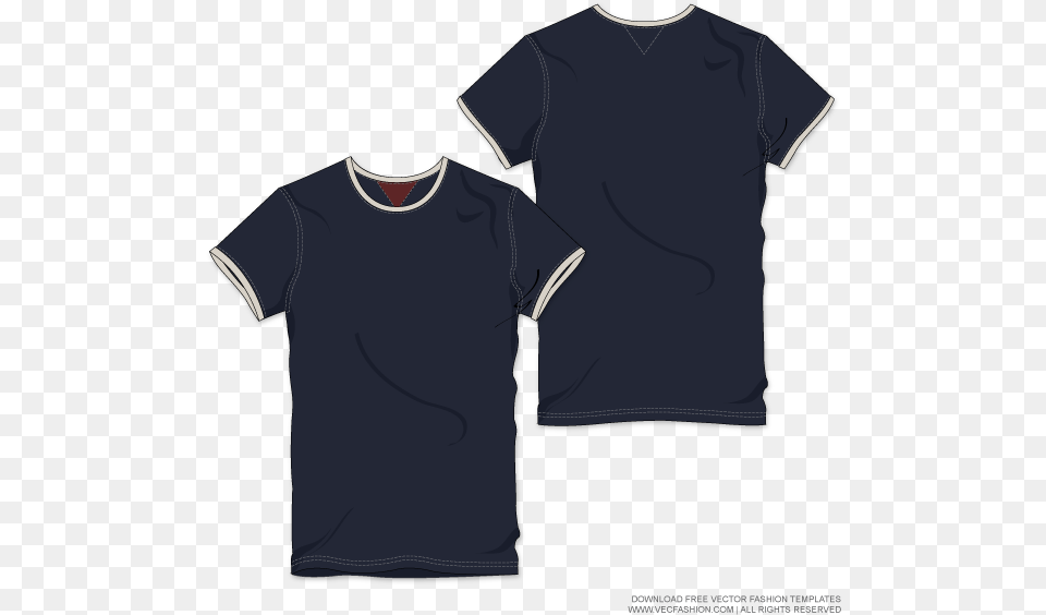 Men Roundneck Ringer Tee Vector Template Ringer Tee Polos Vector, Clothing, T-shirt, Shirt Free Png Download