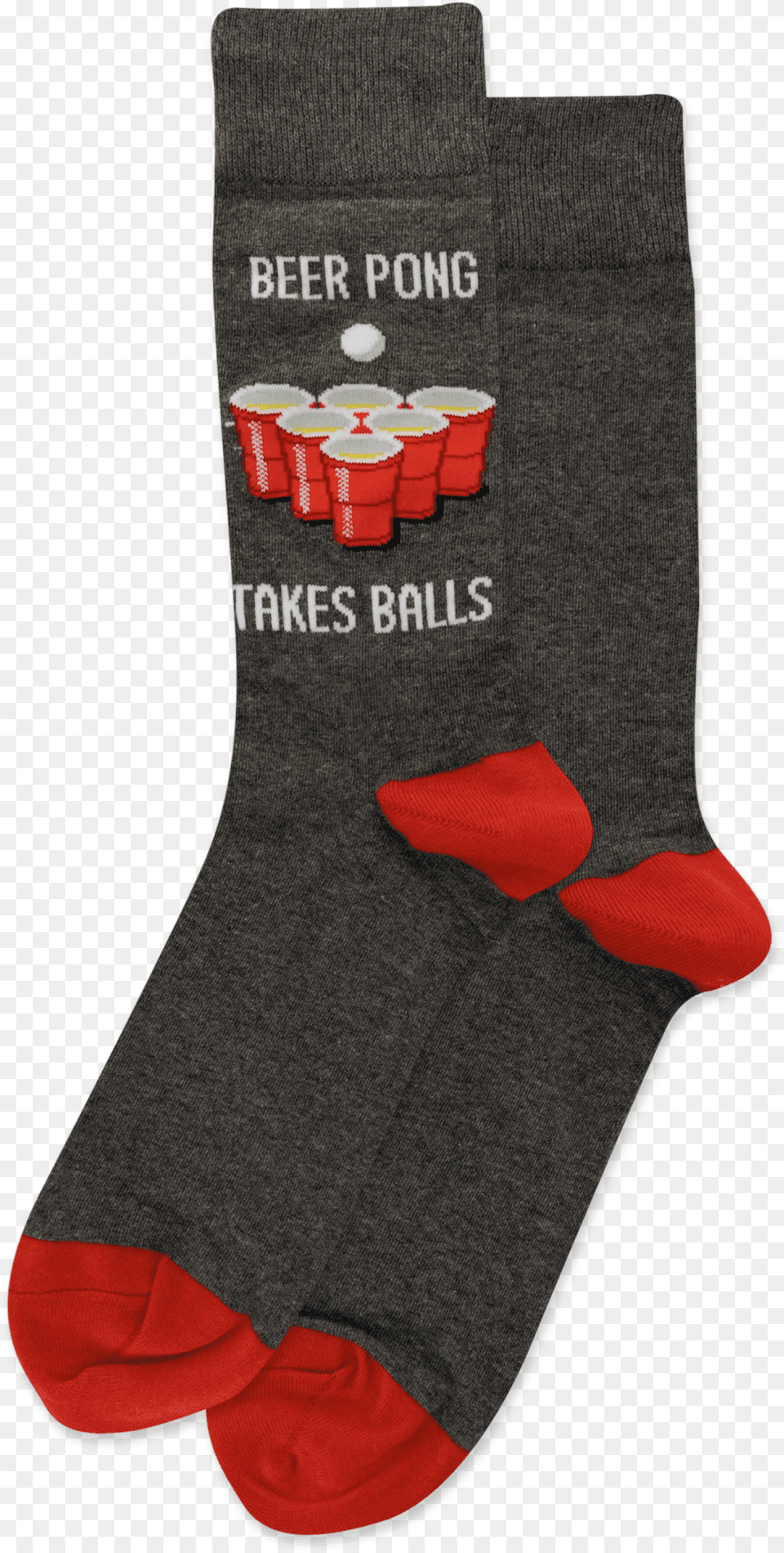 Men S Beer Pong Crew Socksclass Slick Lazy Image Sock, Clothing, Hosiery, Christmas, Christmas Decorations Png