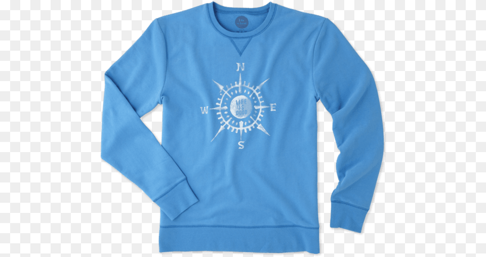 Men S Compass Go To Crew Long Sleeved T Shirt, Clothing, Knitwear, Long Sleeve, Sleeve Png