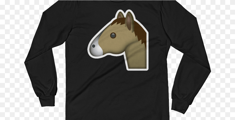 Men S Emoji Long Sleeve T Shirt Horse Face Just Emoji Dexter Gordon T Shirt, Long Sleeve, Clothing, T-shirt, Jacket Free Png Download