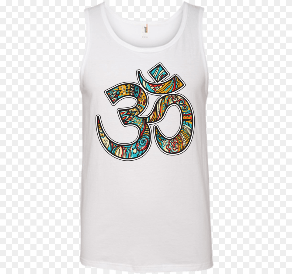 Men S Hand Drawn Om Symbol Tank Top Active Tank, Clothing, T-shirt, Tank Top Free Png