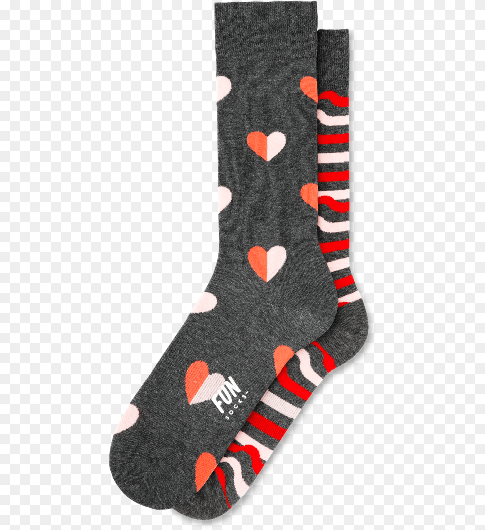 Men S Heart Amp Ribbon Stripe Socks Sock, Clothing, Hosiery Free Png Download