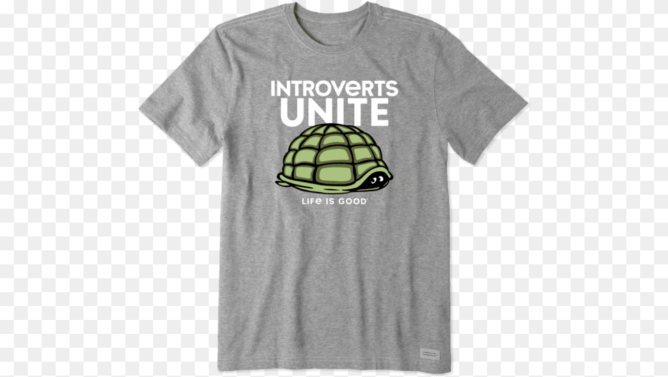 Men S Introverts Unite Turtle Crusher Tee Classic Life Is Good Tshirts, T-shirt, Clothing, Shirt, Animal Png
