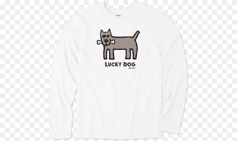 Men S Lucky Dog Bone Long Sleeve Cool Tee, T-shirt, Clothing, Long Sleeve, Knitwear Free Transparent Png