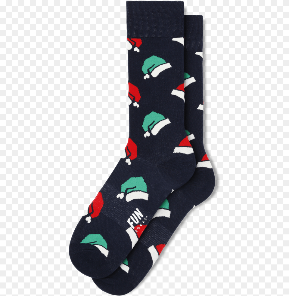 Men S Santa Hat Socks Sock, Clothing, Hosiery Png Image