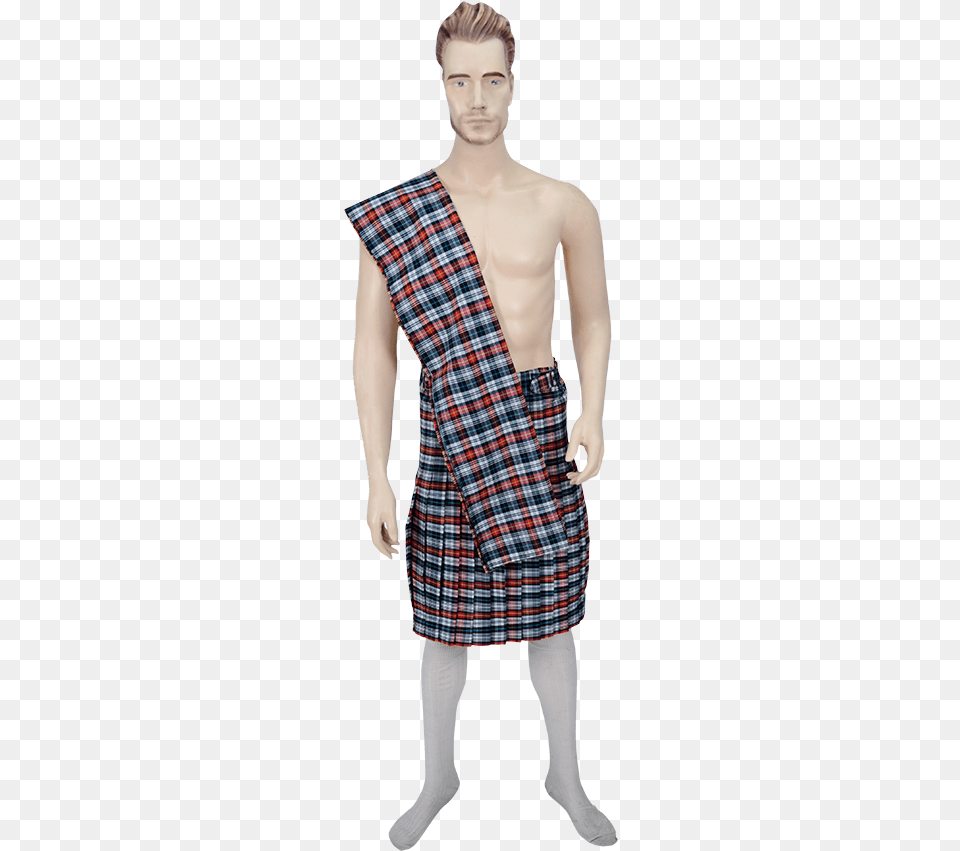 Men S Scottish Kilt With Scarf Man In Traditional Scottish Dress, Adult, Clothing, Coat, Male Free Png Download