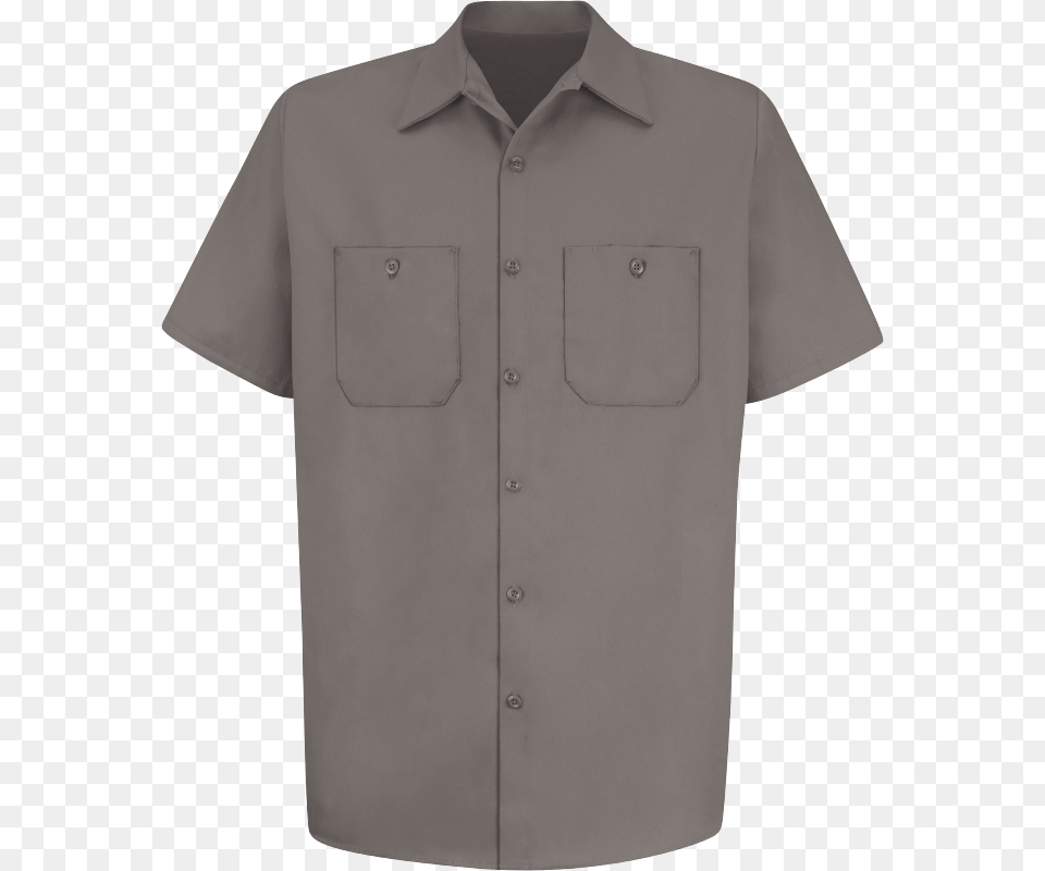 Men S Short Sleeve Wrinkle Resistant Cotton Workshirt Active Shirt, Clothing, Khaki Free Transparent Png