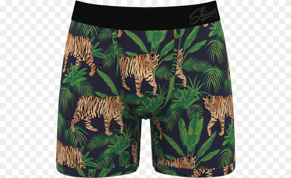 Men S Tiger Boxers Board Short, Animal, Mammal, Wildlife, Clothing Png Image