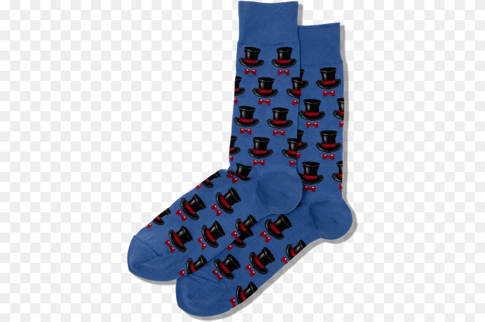 Men S Top Hat And Bow Tie Socksclass Slick Lazy Sock, Clothing, Hosiery Png
