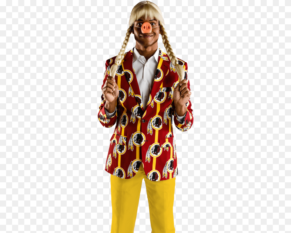 Men S Washington Redskins Blazeritemprop Image Girl, Person, Clothing, Coat, Costume Free Png