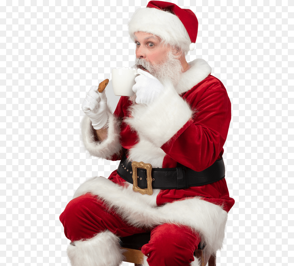 Men Santa Claus Eating Cookie, Adult, Person, Man, Male Png