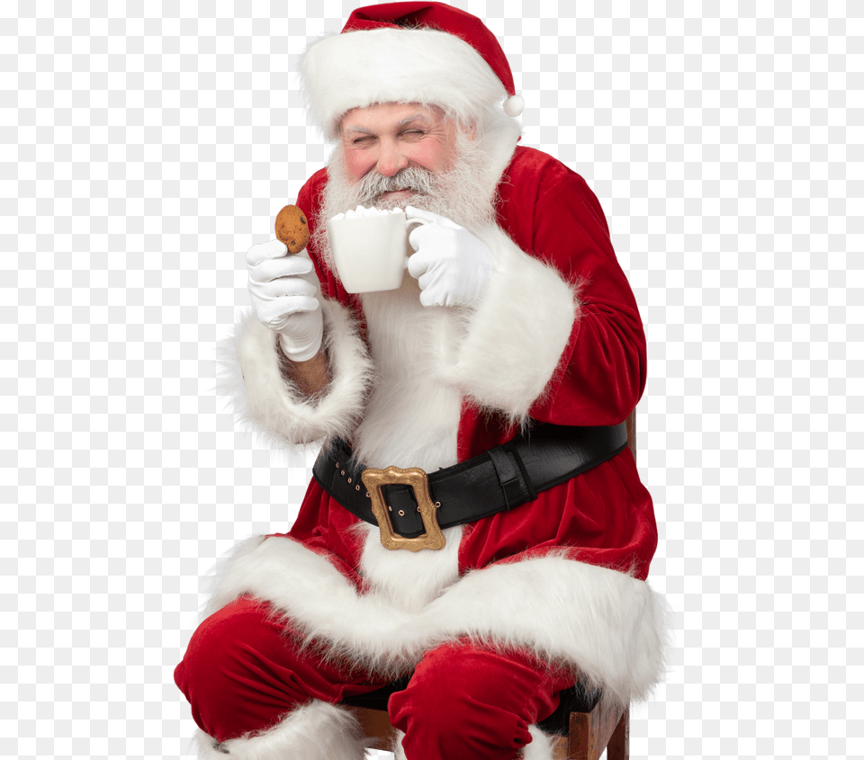 Men Santa Drinking Tea, Cup, Adult, Person, Man Free Png
