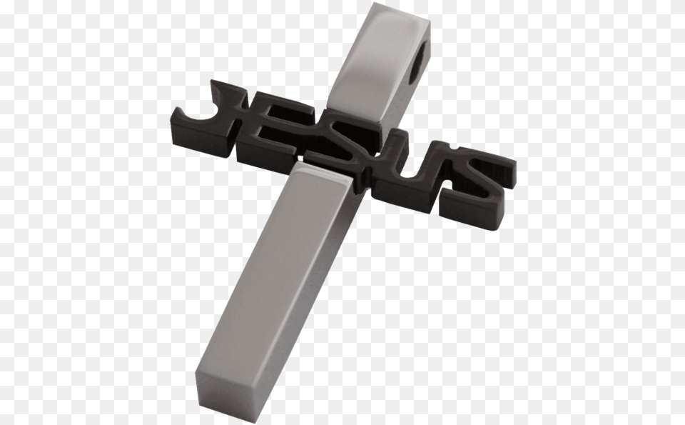 Men Set Black And Silver Jesus Cross Stainless Steel Cross, Symbol Png
