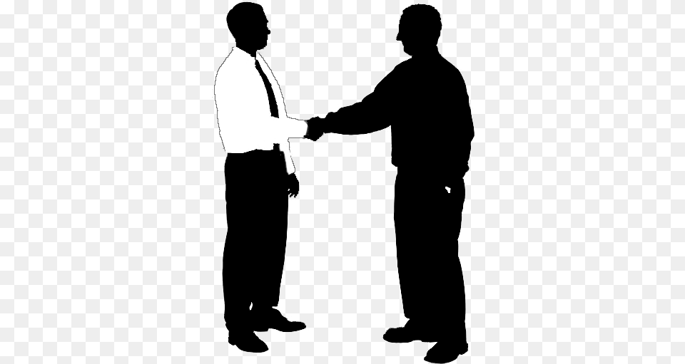 Men Silhouette 1 Image People Shaking Hands Clipart, Weapon, Sword, Person, Formal Wear Png