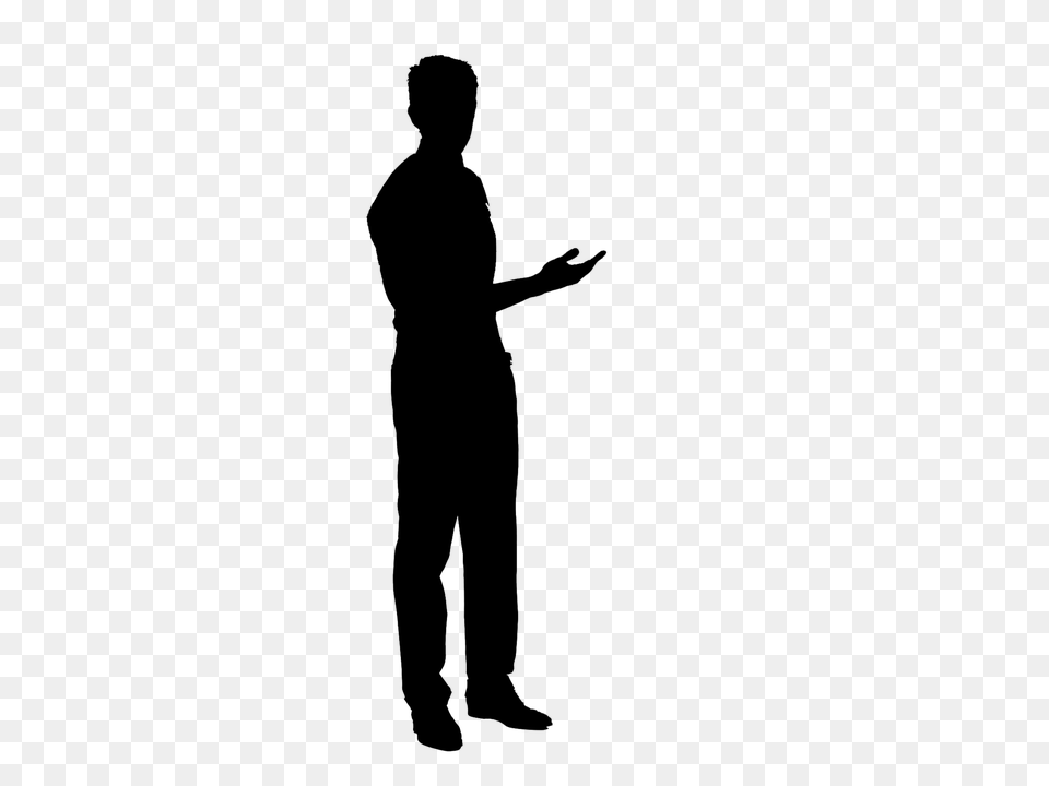 Men Silhouette Background, Gray Png Image