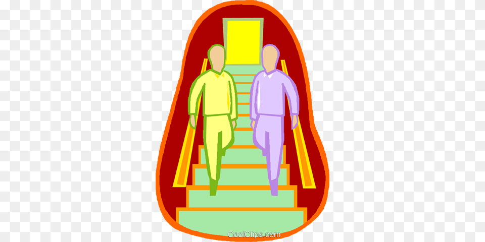 Men Walking Down A Flight Of Stairs Royalty Free Vector Clip Art, Staircase, Person, Housing, House Png Image