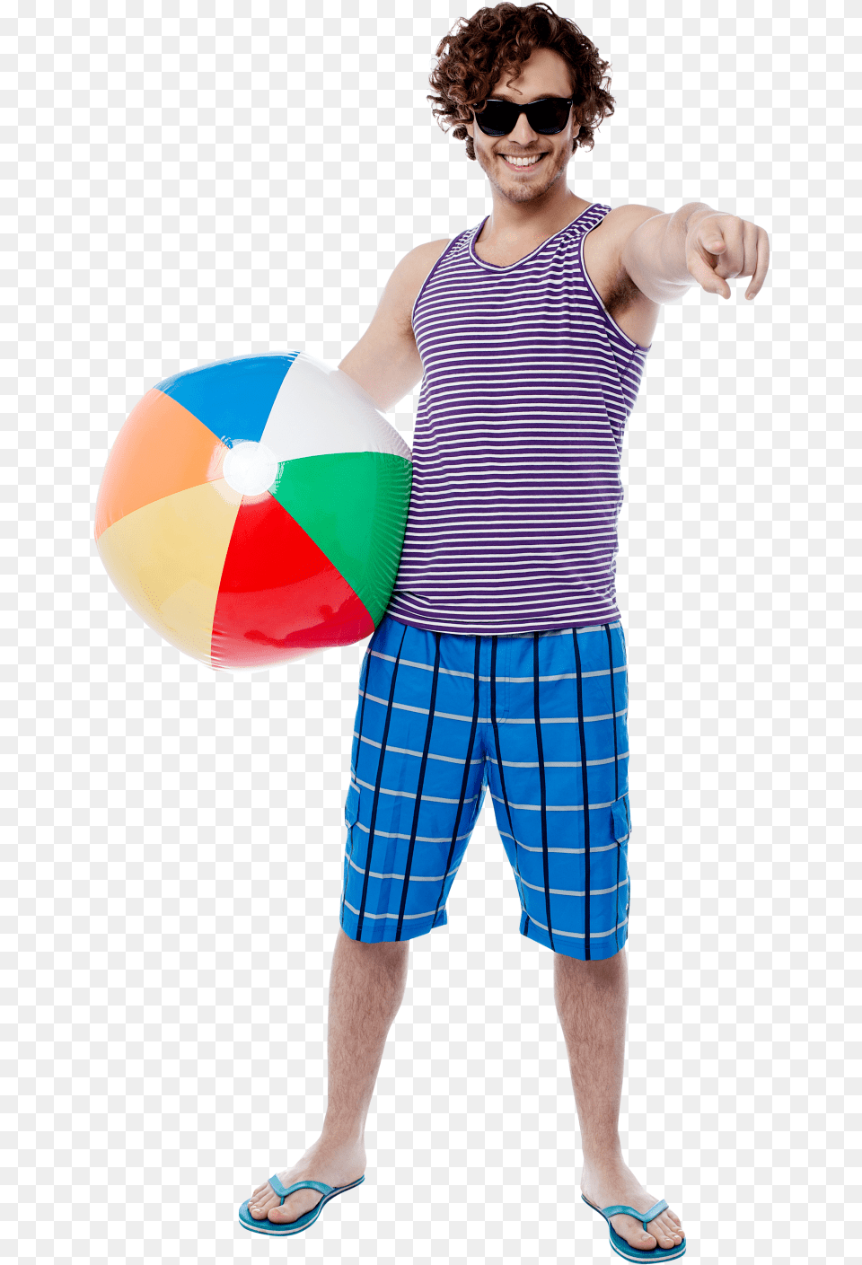 Men With Beach Ball Kids Beach, Clothing, Shorts, Sphere, Teen Free Png Download