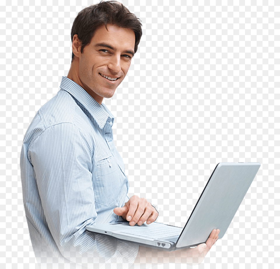 Men With Laptop, Shirt, Clothing, Computer, Electronics Free Png